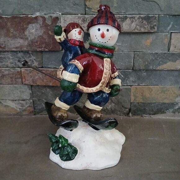 Other - Tradition of Christmas Snowman on Skis Bobble Head Figurine Holiday Decoration